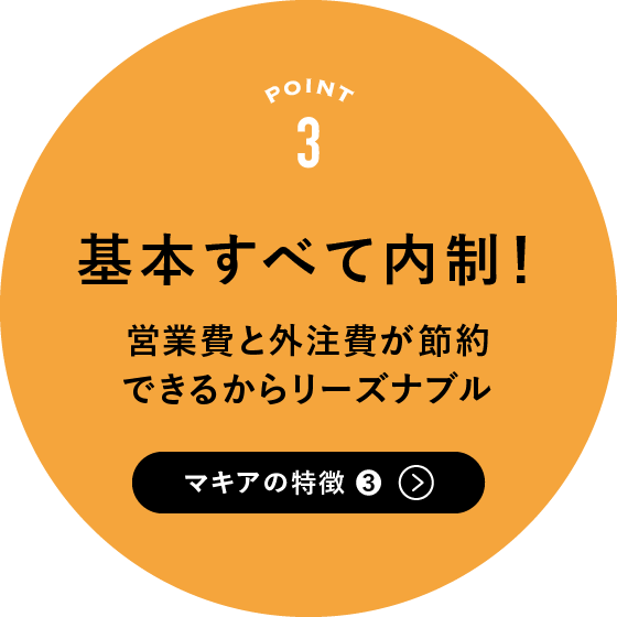 マキアの特徴3:基本すべて内制！営業費と外注費が節約できるからリーズナブル